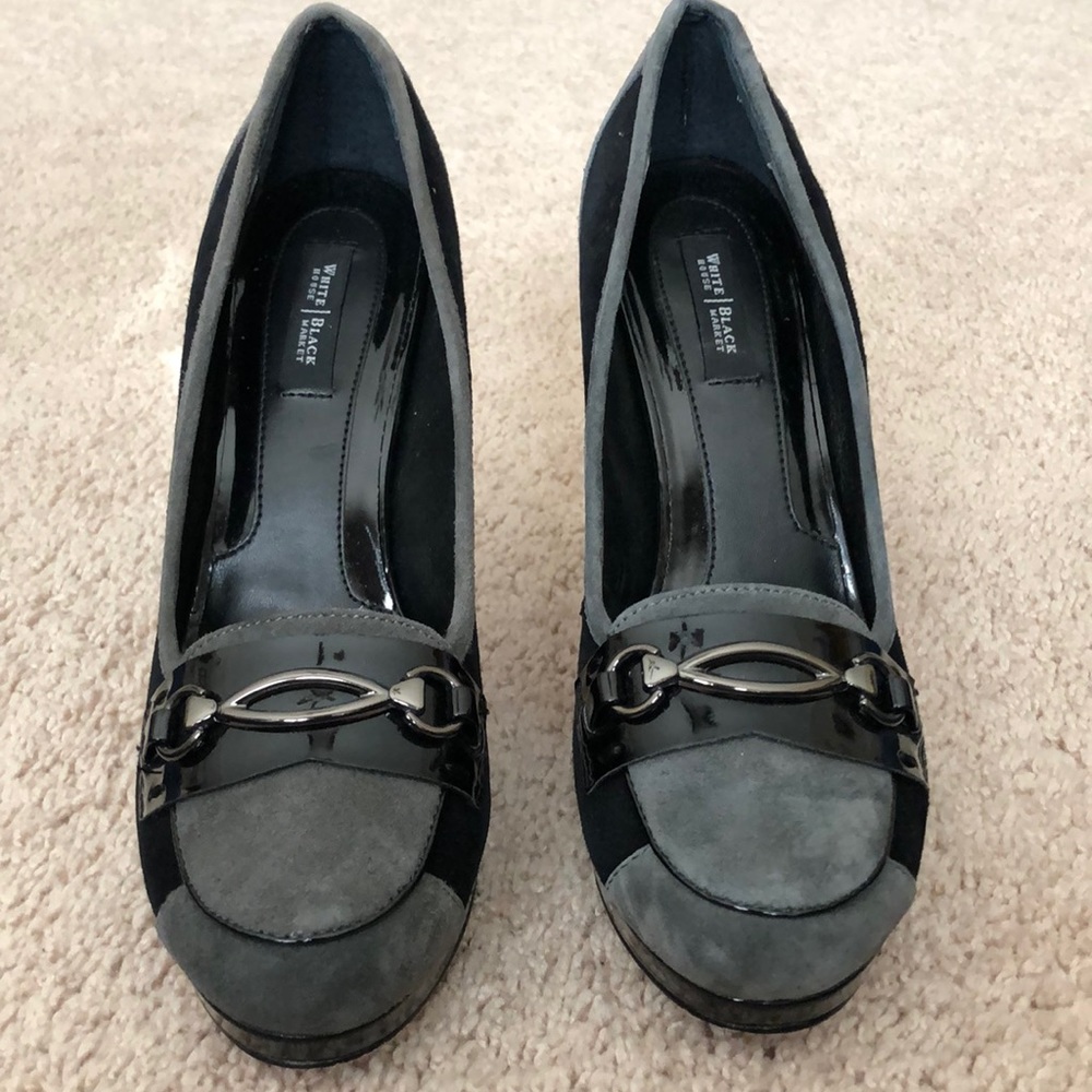 Black/grey heels